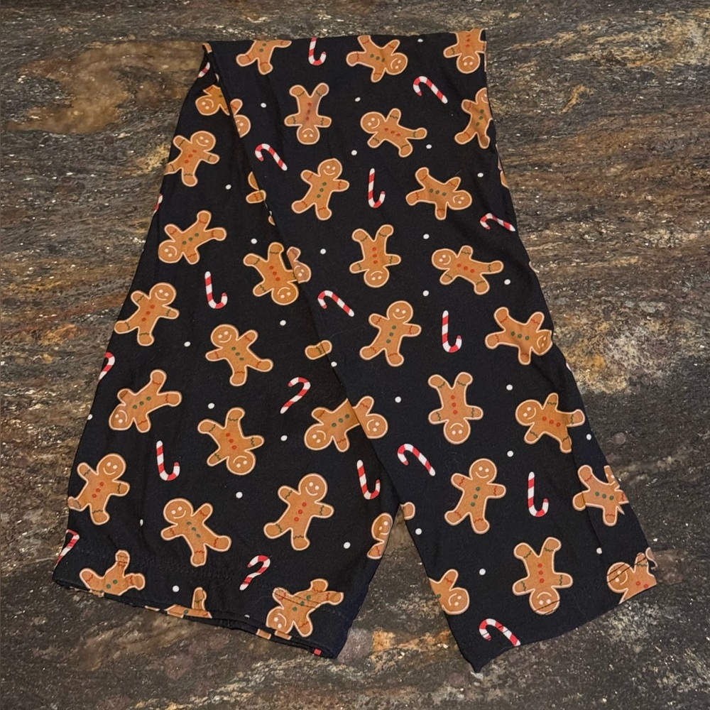 Gingerbread Man Candy Cane Leggings NEW Soft Holiday Christmas • Size M Medium